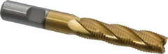 Interstate - 1/2" Diam, Fine Pitch, 2" LOC, 4 Flute Cobalt Roughing Square End Mill - TiN Finish, 4" OAL, 1/2" Shank Diam, Single End - USA Tool & Supply