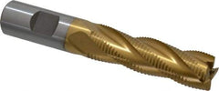 Interstate - 3/4" Diam, Fine Pitch, 2-1/2" LOC, 4 Flute Cobalt Roughing Square End Mill - TiN Finish, 4-5/8" OAL, 3/4" Shank Diam, Single End - USA Tool & Supply