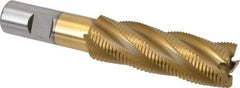 Interstate - 1" Diam, Fine Pitch, 3" LOC, 5 Flute Cobalt Roughing Square End Mill - TiN Finish, 5-1/4" OAL, 3/4" Shank Diam, Single End - USA Tool & Supply