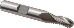 Interstate - 5/16" Diam, Coarse Pitch, 3/4" LOC, 3 Flute Cobalt Roughing Ball End Mill - Uncoated, 2-1/2" OAL, 3/8" Shank Diam, Single End - USA Tool & Supply