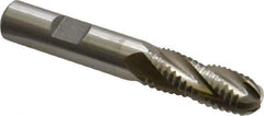 Interstate - 1/2" Diam, Coarse Pitch, 1-1/4" LOC, 4 Flute Cobalt Roughing Ball End Mill - Uncoated, 3-1/4" OAL, 1/2" Shank Diam, Single End - USA Tool & Supply