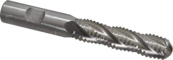 Interstate - 5/8" Diam, Coarse Pitch, 2-1/2" LOC, 4 Flute Cobalt Roughing Ball End Mill - Uncoated, 4-5/8" OAL, 5/8" Shank Diam, Single End - USA Tool & Supply