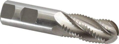 Interstate - 1" Diam, Coarse Pitch, 2" LOC, 5 Flute Cobalt Roughing Ball End Mill - Uncoated, 4-1/2" OAL, 1" Shank Diam, Single End - USA Tool & Supply