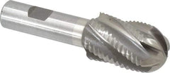 Interstate - 1-1/4" Diam, Coarse Pitch, 2" LOC, 6 Flute Cobalt Roughing Ball End Mill - Uncoated, 4-1/2" OAL, 3/4" Shank Diam, Single End - USA Tool & Supply