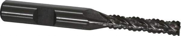 Interstate - 1/4" Diam, 1-1/8" LOC, 4 Flute Cobalt Roughing & Finishing Square End Mill - Uncoated, 2-15/16" OAL, 3/8" Shank Diam, Weldon Shank, 30° Helix, Non-Centercutting - USA Tool & Supply