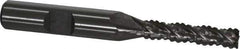 Interstate - 1/4" Diam, 1-1/8" LOC, 4 Flute Cobalt Roughing & Finishing Square End Mill - Uncoated, 2-15/16" OAL, 3/8" Shank Diam, Weldon Shank, 30° Helix, Non-Centercutting - USA Tool & Supply