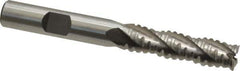 Interstate - 3/8" Diam, 1-3/8" LOC, 4 Flute Cobalt Roughing & Finishing Square End Mill - Uncoated, 3-3/16" OAL, 3/8" Shank Diam, Weldon Shank, 30° Helix, Non-Centercutting - USA Tool & Supply