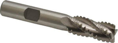 Interstate - 7/16" Diam, 1" LOC, 4 Flute Cobalt Roughing & Finishing Square End Mill - Uncoated, 2-11/16" OAL, 3/8" Shank Diam, Weldon Shank, 30° Helix, Non-Centercutting - USA Tool & Supply