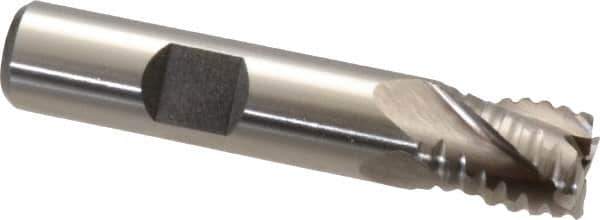 Interstate - 1/2" Diam, 5/8" LOC, 4 Flute Cobalt Roughing & Finishing Square End Mill - Uncoated, 2-5/8" OAL, 1/2" Shank Diam, Weldon Shank, 30° Helix, Non-Centercutting - USA Tool & Supply