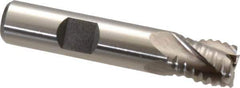 Interstate - 1/2" Diam, 5/8" LOC, 4 Flute Cobalt Roughing & Finishing Square End Mill - Uncoated, 2-5/8" OAL, 1/2" Shank Diam, Weldon Shank, 30° Helix, Non-Centercutting - USA Tool & Supply