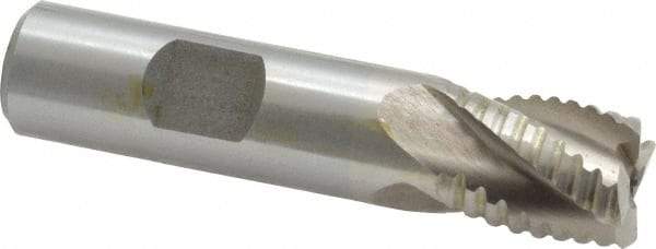 Interstate - 5/8" Diam, 3/4" LOC, 4 Flute Cobalt Roughing & Finishing Square End Mill - Uncoated, 2-7/8" OAL, 5/8" Shank Diam, Weldon Shank, 30° Helix, Non-Centercutting - USA Tool & Supply