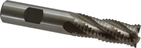 Interstate - 5/8" Diam, 1-5/8" LOC, 4 Flute Cobalt Roughing & Finishing Square End Mill - Uncoated, 3-3/4" OAL, 5/8" Shank Diam, Weldon Shank, 30° Helix, Non-Centercutting - USA Tool & Supply