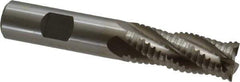 Interstate - 5/8" Diam, 1-5/8" LOC, 4 Flute Cobalt Roughing & Finishing Square End Mill - Uncoated, 3-3/4" OAL, 5/8" Shank Diam, Weldon Shank, 30° Helix, Non-Centercutting - USA Tool & Supply