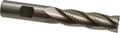 Interstate - 5/8" Diam, 2-1/8" LOC, 4 Flute Cobalt Roughing & Finishing Square End Mill - Uncoated, 4-1/4" OAL, 5/8" Shank Diam, Weldon Shank, 30° Helix, Non-Centercutting - USA Tool & Supply