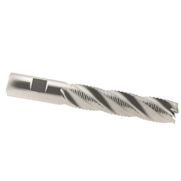 Interstate - 3/4" Diam, 3" LOC, 4 Flute Cobalt Roughing & Finishing Square End Mill - Uncoated, 5-1/4" OAL, 3/4" Shank Diam, Weldon Shank, 30° Helix, Non-Centercutting - USA Tool & Supply