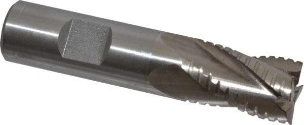 Interstate - 3/4" Diam, 1-1/4" LOC, 4 Flute Cobalt Roughing & Finishing Square End Mill - Uncoated, 3-1/2" OAL, 3/4" Shank Diam, Weldon Shank, 30° Helix, Non-Centercutting - USA Tool & Supply