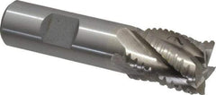 Interstate - 7/8" Diam, 1-1/8" LOC, 5 Flute Cobalt Roughing & Finishing Square End Mill - Uncoated, 3-3/8" OAL, 3/4" Shank Diam, Weldon Shank, 30° Helix, Non-Centercutting - USA Tool & Supply