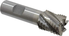 Interstate - 1" Diam, 1-1/8" LOC, 6 Flute Cobalt Roughing & Finishing Square End Mill - Uncoated, 3-3/8" OAL, 3/4" Shank Diam, Weldon Shank, 30° Helix, Non-Centercutting - USA Tool & Supply