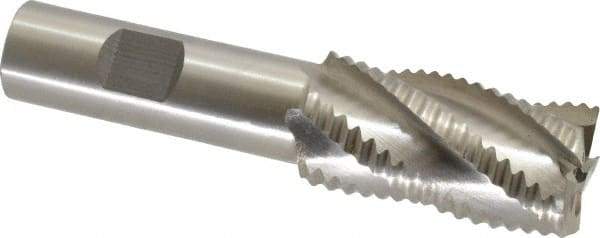 Interstate - 1" Diam, 2" LOC, 5 Flute Cobalt Roughing & Finishing Square End Mill - Uncoated, 4-1/4" OAL, 3/4" Shank Diam, Weldon Shank, 30° Helix, Non-Centercutting - USA Tool & Supply