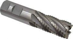 Interstate - 1" Diam, 2" LOC, 6 Flute Cobalt Roughing & Finishing Square End Mill - Uncoated, 4-1/2" OAL, 1" Shank Diam, Weldon Shank, 30° Helix, Non-Centercutting - USA Tool & Supply