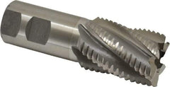 Interstate - 1-1/2" Diam, 2" LOC, 6 Flute Cobalt Roughing & Finishing Square End Mill - Uncoated, 4-1/2" OAL, 1-1/4" Shank Diam, Weldon Shank, 30° Helix, Non-Centercutting - USA Tool & Supply