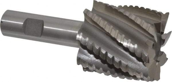 Interstate - 2" Diam, 2" LOC, 8 Flute Cobalt Roughing & Finishing Square End Mill - Uncoated, 4-1/2" OAL, 3/4" Shank Diam, Weldon Shank, 30° Helix, Non-Centercutting - USA Tool & Supply