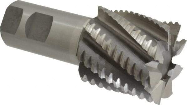 Interstate - 2" Diam, 2" LOC, 8 Flute Cobalt Roughing & Finishing Square End Mill - Uncoated, 4-1/2" OAL, 1-1/4" Shank Diam, Weldon Shank, 30° Helix, Non-Centercutting - USA Tool & Supply