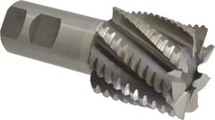 Interstate - 2" Diam, 2" LOC, 8 Flute Cobalt Roughing & Finishing Square End Mill - Uncoated, 4-1/2" OAL, 1-1/4" Shank Diam, Weldon Shank, 30° Helix, Non-Centercutting - USA Tool & Supply