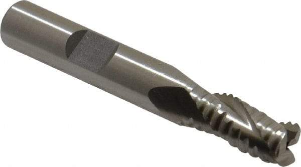 Interstate - 11/32" Diam, 3/4" LOC, 3 Flute Cobalt Roughing & Finishing Square End Mill - Uncoated, 2-1/2" OAL, 3/8" Shank Diam, Weldon Shank, 30° Helix, Non-Centercutting - USA Tool & Supply