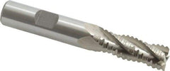 Interstate - 15/32" Diam, 1-1/4" LOC, 4 Flute Cobalt Roughing & Finishing Square End Mill - Uncoated, 3-1/4" OAL, 1/2" Shank Diam, Weldon Shank, 30° Helix, Non-Centercutting - USA Tool & Supply