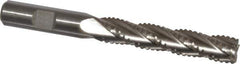 Interstate - 1/2" Diam, 2-1/2" LOC, 4 Flute Cobalt Roughing & Finishing Square End Mill - Uncoated, 4-1/2" OAL, 1/2" Shank Diam, Weldon Shank, 30° Helix, Non-Centercutting - USA Tool & Supply