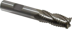 Interstate - 9/16" Diam, 1-3/8" LOC, 4 Flute Cobalt Roughing & Finishing Square End Mill - Uncoated, 3-3/8" OAL, 1/2" Shank Diam, Weldon Shank, 30° Helix, Non-Centercutting - USA Tool & Supply