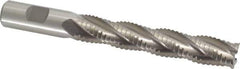 Interstate - 3/4" Diam, 4-1/8" LOC, 4 Flute Cobalt Roughing & Finishing Square End Mill - Uncoated, 6-3/8" OAL, 3/4" Shank Diam, Weldon Shank, 30° Helix, Non-Centercutting - USA Tool & Supply