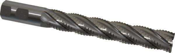 Interstate - 1" Diam, 6" LOC, 5 Flute Cobalt Roughing & Finishing Square End Mill - Uncoated, 8-1/2" OAL, 1" Shank Diam, Weldon Shank, 30° Helix, Non-Centercutting - USA Tool & Supply