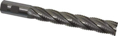 Interstate - 1" Diam, 6" LOC, 5 Flute Cobalt Roughing & Finishing Square End Mill - Uncoated, 8-1/2" OAL, 1" Shank Diam, Weldon Shank, 30° Helix, Non-Centercutting - USA Tool & Supply