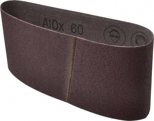 3M - 3-1/2" Wide x 15-1/2" OAL, 60 Grit, Aluminum Oxide Abrasive Belt - Aluminum Oxide, Medium, Coated, X Weighted Cloth Backing, Series 241D - USA Tool & Supply