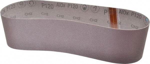 3M - 4" Wide x 36" OAL, 120 Grit, Aluminum Oxide Abrasive Belt - Aluminum Oxide, Fine, Coated, X Weighted Cloth Backing, Series 341D - USA Tool & Supply