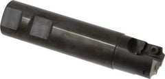 Cutting Tool Technologies - 0.12 to 0.12 Inch Cutting Radius, 1 Inch Cutter Diameter, 2 Style CV 12 Inserts, 1 Inch Shank Diameter, Indexable Concave Radius Cutter - 4.5 Inch Overall Length, Through Coolant - USA Tool & Supply