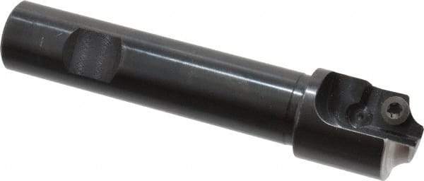 Cutting Tool Technologies - 0.25 to 0.25 Inch Cutting Radius, 1 Inch Cutter Diameter, 1 Style CV 15 Insert, 3/4 Inch Shank Diameter, Indexable Concave Radius Cutter - 4.5 Inch Overall Length, Through Coolant - USA Tool & Supply