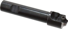 Cutting Tool Technologies - 0.25 to 0.25 Inch Cutting Radius, 1 Inch Cutter Diameter, 1 Style CV 15 Insert, 3/4 Inch Shank Diameter, Indexable Concave Radius Cutter - 4.5 Inch Overall Length, Through Coolant - USA Tool & Supply