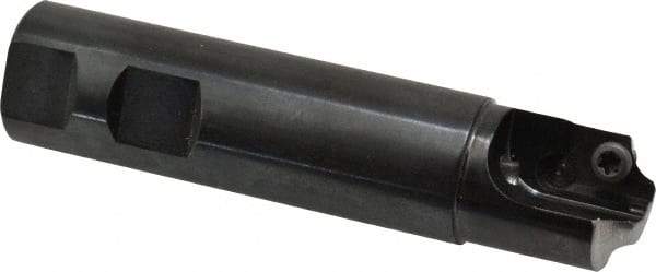 Cutting Tool Technologies - 0.25 to 0.25 Inch Cutting Radius, 1 Inch Cutter Diameter, 1 Style CV 15 Insert, 1 Inch Shank Diameter, Indexable Concave Radius Cutter - 4.5 Inch Overall Length, Through Coolant - USA Tool & Supply