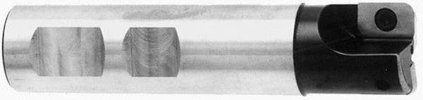 Cutting Tool Technologies - 0.14 to 0.19 Inch Cutting Radius, 1 Inch Cutter Diameter, 2 Style VX 12 Inserts, 1 Inch Shank Diameter, Indexable Convex Radius Cutter - 4.5 Inch Overall Length, Through Coolant - USA Tool & Supply