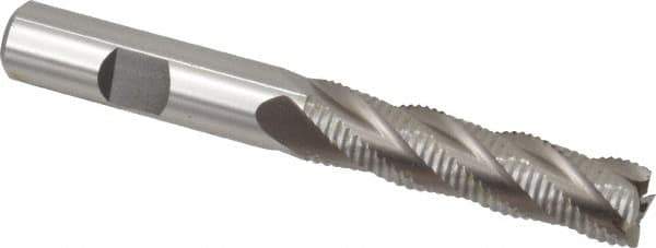 Interstate - 1/2" Diam, Fine Pitch, 2" LOC, 4 Flute Cobalt Roughing Square End Mill - Uncoated, 4" OAL, 1/2" Shank Diam, Single End - USA Tool & Supply