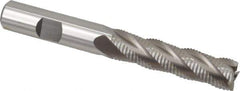Interstate - 1/2" Diam, Fine Pitch, 2" LOC, 4 Flute Cobalt Roughing Square End Mill - Uncoated, 4" OAL, 1/2" Shank Diam, Single End - USA Tool & Supply