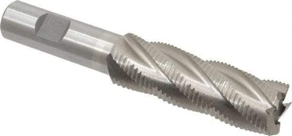 Interstate - 1" Diam, Fine Pitch, 3" LOC, 5 Flute Cobalt Roughing Square End Mill - Uncoated, 5-1/4" OAL, 3/4" Shank Diam, Single End - USA Tool & Supply