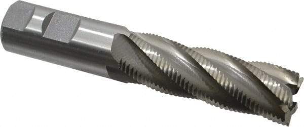 Interstate - 1" Diam, Fine Pitch, 3" LOC, 5 Flute Cobalt Roughing Square End Mill - Uncoated, 5-1/2" OAL, 1" Shank Diam, Single End - USA Tool & Supply