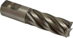 Interstate - 1-1/4" Diam, Fine Pitch, 3" LOC, 6 Flute Cobalt Roughing Square End Mill - Uncoated, 5-1/2" OAL, 1-1/4" Shank Diam, Single End - USA Tool & Supply
