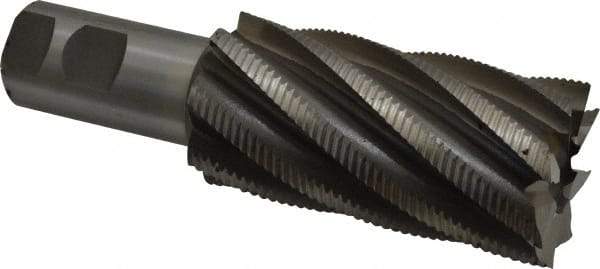 Interstate - 2" Diam, Fine Pitch, 4" LOC, 8 Flute Cobalt Roughing Square End Mill - Uncoated, 6-1/2" OAL, 1-1/4" Shank Diam, Single End - USA Tool & Supply