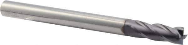 Niagara Cutter - 1/2", 1-1/2" LOC, 1/2" Shank Diam, 6" OAL, 4 Flute, Solid Carbide Square End Mill - Single End, TiAlN Finish, Spiral Flute, 30° Helix, Centercutting, Right Hand Cut, Right Hand Flute, Series C430 - USA Tool & Supply