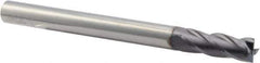 Niagara Cutter - 1/2", 1-1/2" LOC, 1/2" Shank Diam, 6" OAL, 4 Flute, Solid Carbide Square End Mill - Single End, TiAlN Finish, Spiral Flute, 30° Helix, Centercutting, Right Hand Cut, Right Hand Flute, Series C430 - USA Tool & Supply